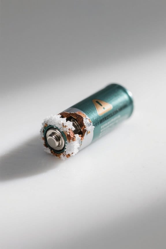 damaged or leaking battery signs