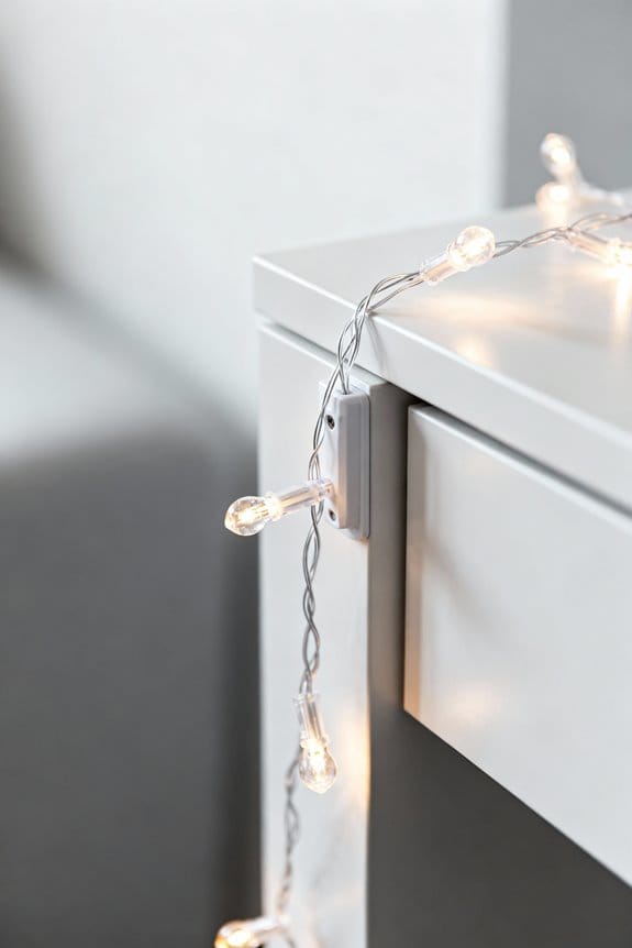 drape lights on furniture
