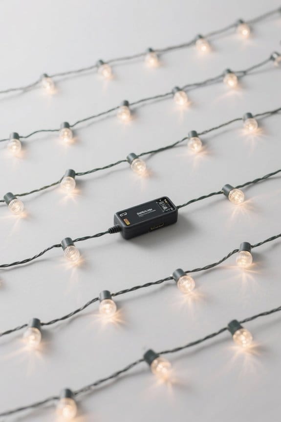 outdoor fence string lights