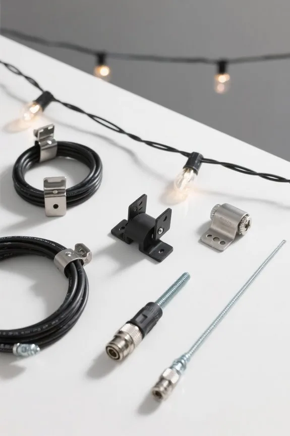 string light installation accessories