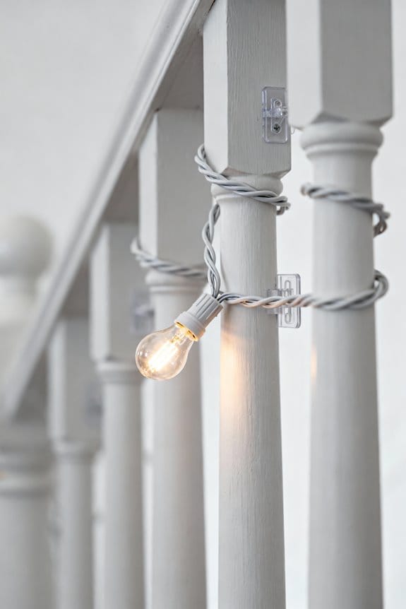 string lights for banisters